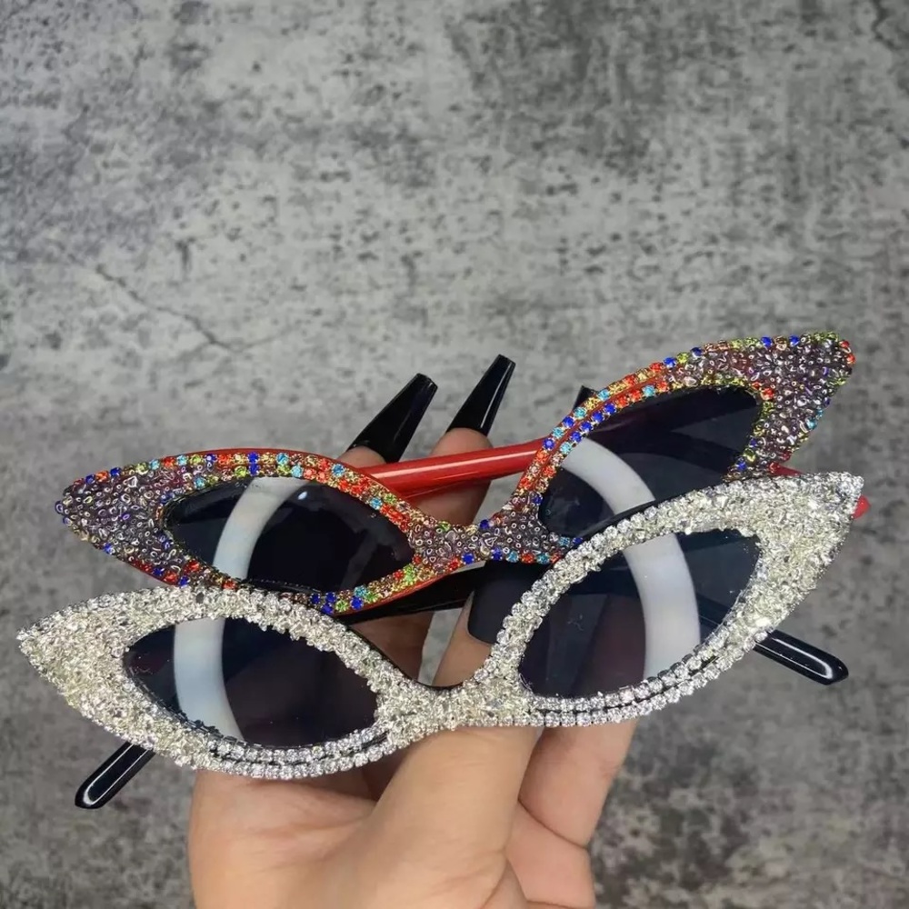 Simplybeautyful Rhinestone Cat Eye Sunglasses…Color: Multi